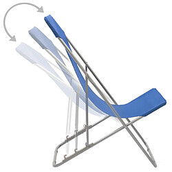 Acheter vidaXL Chaises de plage pliables lot de 2 Acier et tissu oxford Bleu