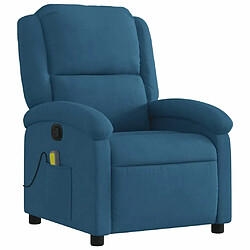 Avis Maison Chic Fauteuil inclinable,Fauteuil luxe de relaxation de massage bleu velours -MN99573