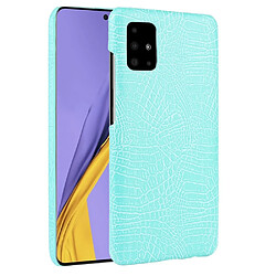 Wewoo Coque Pour Galaxy A51 Antichoc Crocodile Texture PC + PU Case Vert clair