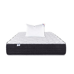 LUXURY LITERIE Matelas 90x190 cm, Sérénité, Ressorts Ensachés, Mousse Haute Densité, ergonomique, Soutien très ferme + Oreiller