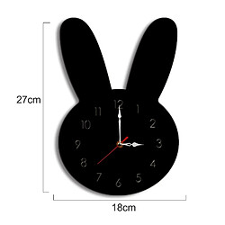 Avis Wewoo Horloge murale décorative de salon avec Motif lapin noir