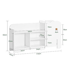 Acheter SoBuy KMB62-W Étagère pour Enfants, Étagère à Jouets, Étagère à Livres, Étagère de Rangement pour Livres et Jouets