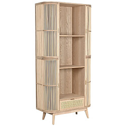 Pegane Etagère, meuble étagère murale en bois coloris naturel - longueur 88 x profondeur 36 x Hauteur 180 cm