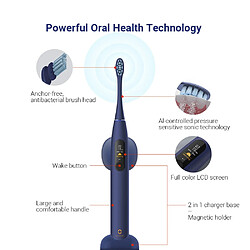 Universal Brosse à dents électrique acoustique avec écran tactile IPX7 imperméable à l'eau 3 modes de brosse Brosse à dents à charge rapide pour adultes | Brosse à dents électrique(Le noir)