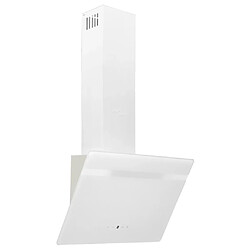 vidaXL Hotte murale 60 cm Acier et verre trempé Blanc