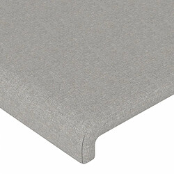 Maison Chic Tête de lit scandinave à LED,meuble de chambre Gris clair 103x16x118/128 cm Tissu -MN69387 pas cher