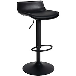 Decoshop26 Tabouret de bar x2 avec repose-pieds hauteur réglable desing moderne en PVC noir et métal noir 10_0004017