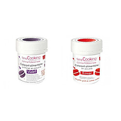 Scrapcooking 2 colorants alimentaires en poudre - rouge-violet