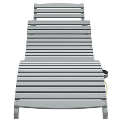 Avis Maison Chic Chaise longue avec table | Bain de soleil Relax | Transat gris bois massif d'acacia -GKD53048