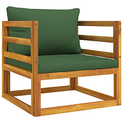 Maison Chic Ensemble de 5 Tables et chaises d'extérieur avec coussins,Salon de jardin vert bois massif -GKD572416 pas cher