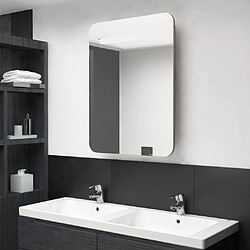 vidaXL Armoire de salle de bain à miroir LED chêne 60x11x80 cm