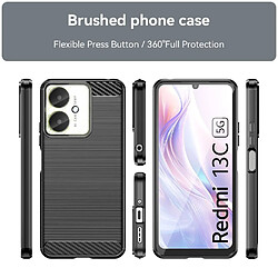 Htdmobiles Coque pour Xiaomi Redmi 13C / Poco C65 / Poco M6 5G - housse etui silicone gel carbone + film ecran - NOIR