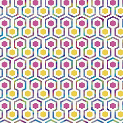 Noordwand Papier peint Good Vibes Hexagon Pattern Rose et jaune