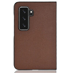 Coque en TPU + PU anti-scratch, texture litchi, marron pour votre Microsoft Surface Duo 2