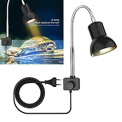 Acheter Lampe chauffante de cylindre de reptiles et d'amphibiens avec Support 360 Degrés 25 W UVA UVB lampe chauffante avec clip de lumière de support