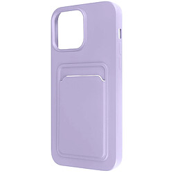 Avizar Coque iPhone 14 Pro Max Silicone Souple Porte-carte lavande