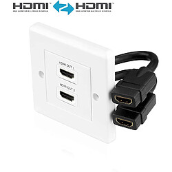 HDSupply HW001-2 Boîte de jonction HDMI avec Canal Ethernet, Contacts à fiche de précision, 2X Blanc