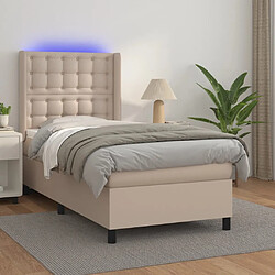 vidaXL Sommier à lattes de lit matelas LED Cappuccino 90x190cm