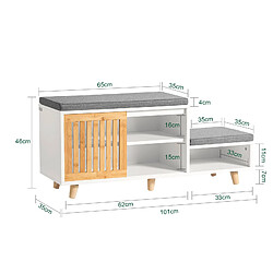 Avis SoBuy FSR125-WN Banc de Rangement Banc à Chaussures avec Coussins Rembourrés Meuble Bas Entrée sur Pieds