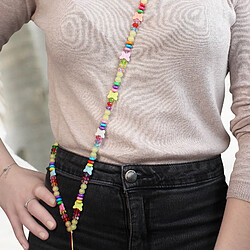 Acheter Avizar Bijou Téléphone Bracelet Perles et Papillons 110cm Collection Summer Multicolore