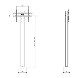 Acheter Kimex Support vitrine pour écran TV 32''-65'' - A visser - Vesa 600x400 max