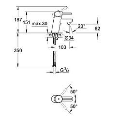 Grohe Concetto OHM Mélangeur pour lavabo Corps lisse