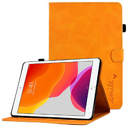 Etui en PU avec support, porte-cartes et porte-stylo pour votre iPad 10.2 (2019)/(2020)/Air 10.5 pouces (2019) - orange