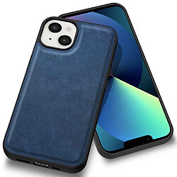 Coque en TPU + PU anti-rayures, rétro pour votre iPhone 13 mini 5.4 pouces - bleu