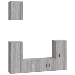 vidaXL Ensemble de meubles TV 5 pcs Sonoma gris Bois d'ingénierie