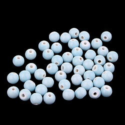 50 pièces en vrac perles en céramique breloques pour fabrication de bijoux bleu clair 10mm pas cher