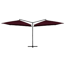 Maison Chic Parasol Jardin | Parasol double avec mat en acier 250 x 250 cm Rouge bordeaux - GKD73333