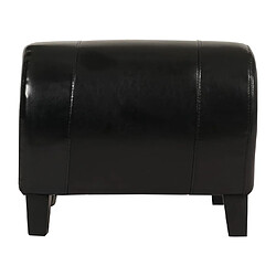 Acheter Mendler Tabouret pouf cuir EMMEN, 39x45x47cm ~ noir