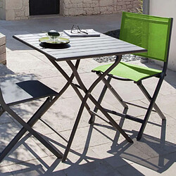 Avis Proloisirs Table de jardin carrée en aluminium 2 personnes Globe crème.