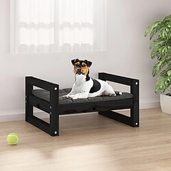 Maison Chic Niche Lit pour chien | Panier couchage pour chien Noir 55,5x45,5x28 cm Bois de pin solide -GKD47772