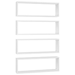 vidaXL Étagères cube murales 4pcs Blanc 80x15x26,5cm bois d'ingénierie