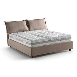 Avis Autrement Talamo Italia Veronica lit double avec conteneur, Made in Italy, en tissu amovible, 160x200 cm, avec ouverture frontale, Taupe, avec matelas inclus.