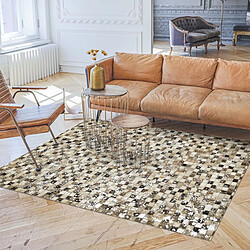 Thedecofactory CUIR EXTRA SILVER - Tapis recyclé cuir éclats argentés gris clair 120x170