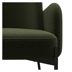 Avis Moloo ALEX-Fauteuil en tissu bouclé Vert Army et métal noir