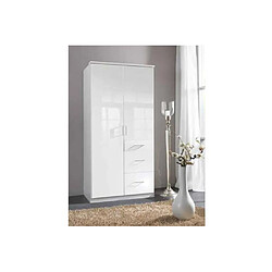 Acheter Inside 75 Armoire COOPER 2 portes 3 tiroirs largeur 91 laqué blanc