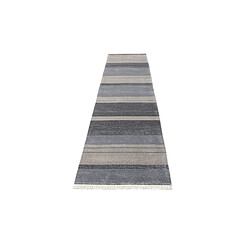 Avis Vidal Tapis de couloir en laine 389x84 gris Darya