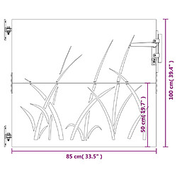 vidaXL Portail de jardin 85x100 cm acier corten conception d'herbe pas cher