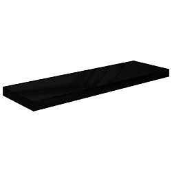 Maison Chic Étagère murale flottante,Etagère de rangement flottante Noir brillant 80x23,5x3,8 cm MDF -MN88155