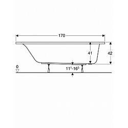 Baignoire rectangulaire GEBERIT Renova - Avec pieds - 170 x 70 cm - 554.314.01.1 pas cher