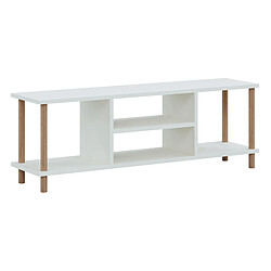 Helloshop26 Meuble TV avec espace de rangement 43 x 120 x 29 cm blanc 03_0007883