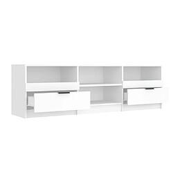 Maison Chic Meuble TV scandinave - Banc TV pour salon Blanc 150x33,5x45 cm Bois d'ingénierie -MN54218 pas cher