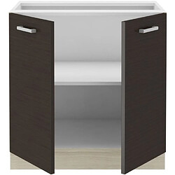 Tbs CHAMONIX Meuble bas 80 cm - 2 Portes battantes - Mélaminé - Décor chene - L 80 x P 52 x H 82 cm