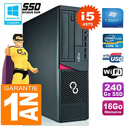 PC Fujitsu Esprimo E720 E85+ SFF Core I5-4570 16 Go Disque 240 Go SSD Wifi W7 - Occasion