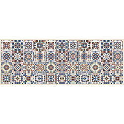 Alter Chemin de cuisine, 100% Made in Italy, Tapis antitache avec impression numérique, Coulisse antidérapante et lavable, Modèle Maiolica - Bernetta, 140x52 cm