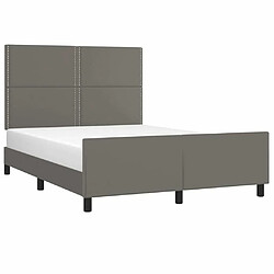 Avis Maison Chic Cadre/structure de lit avec tête de lit pour adulte - Lit Moderne Chambre Gris 140x190 cm Similicuir -MN86621