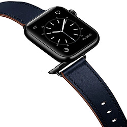 Avizar Bracelet pour Apple Watch 41mm / 40mm / 38 mm Cuir véritable Bleu nuit pas cher